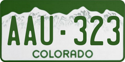 CO license plate AAU323
