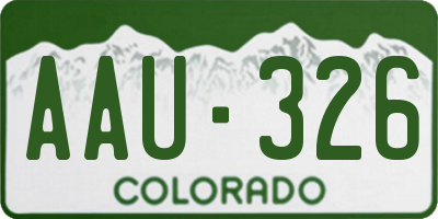 CO license plate AAU326
