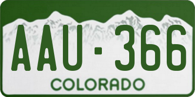 CO license plate AAU366