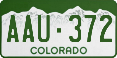 CO license plate AAU372