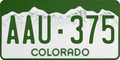 CO license plate AAU375