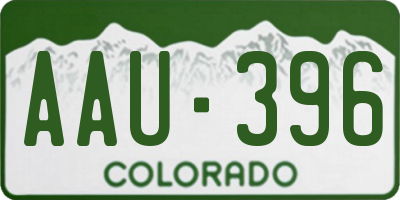 CO license plate AAU396