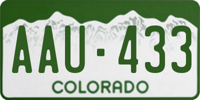 CO license plate AAU433