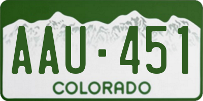 CO license plate AAU451