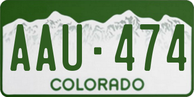 CO license plate AAU474