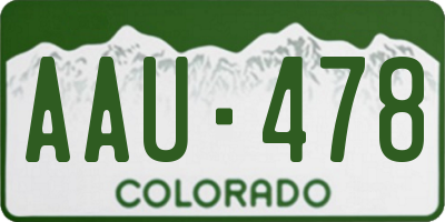 CO license plate AAU478