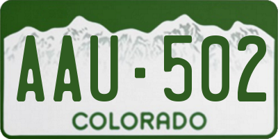 CO license plate AAU502