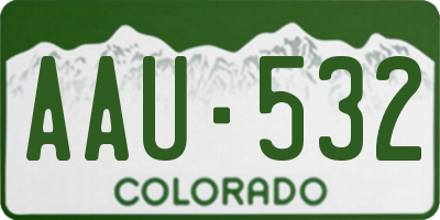 CO license plate AAU532