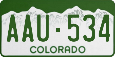 CO license plate AAU534