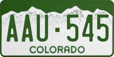 CO license plate AAU545