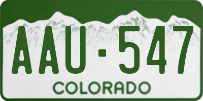 CO license plate AAU547