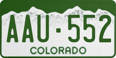 CO license plate AAU552
