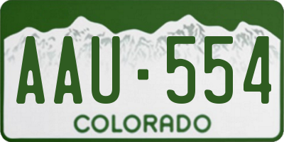 CO license plate AAU554