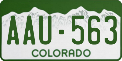 CO license plate AAU563