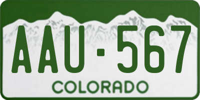 CO license plate AAU567