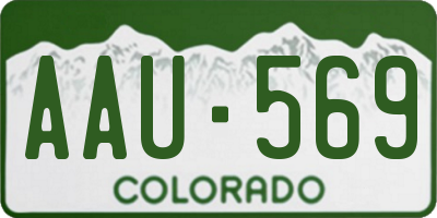 CO license plate AAU569