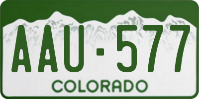 CO license plate AAU577