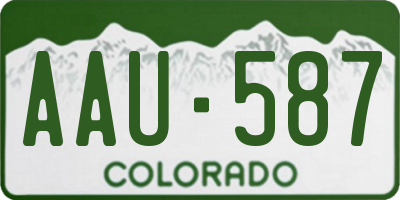 CO license plate AAU587