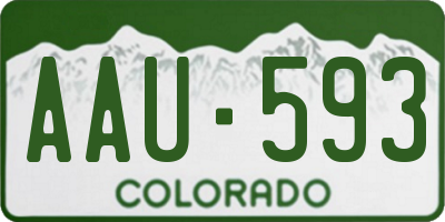 CO license plate AAU593