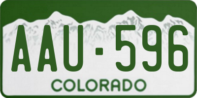 CO license plate AAU596