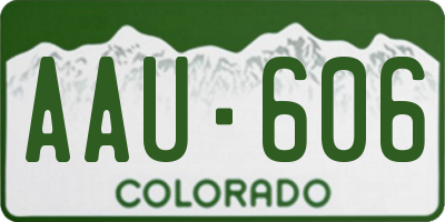 CO license plate AAU606