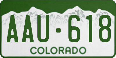 CO license plate AAU618