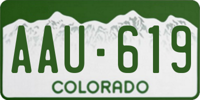 CO license plate AAU619