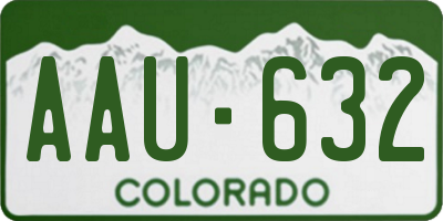CO license plate AAU632