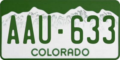 CO license plate AAU633
