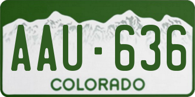 CO license plate AAU636