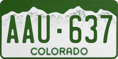CO license plate AAU637