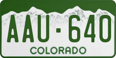 CO license plate AAU640