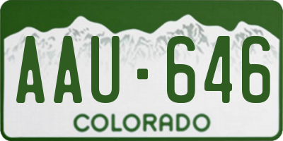 CO license plate AAU646