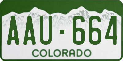 CO license plate AAU664