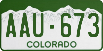 CO license plate AAU673