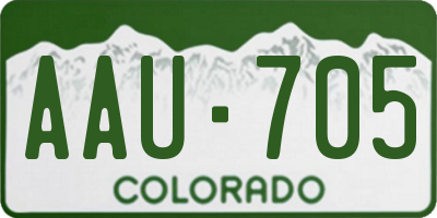 CO license plate AAU705
