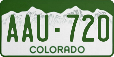 CO license plate AAU720