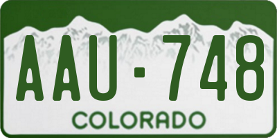 CO license plate AAU748