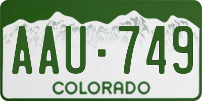 CO license plate AAU749