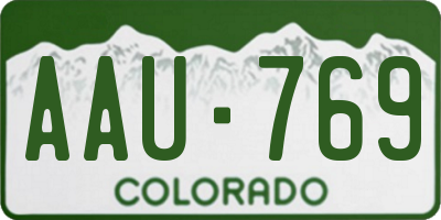 CO license plate AAU769