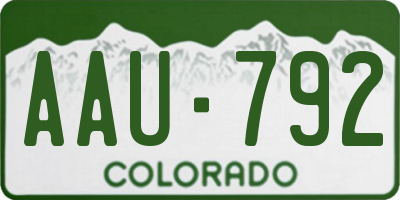 CO license plate AAU792