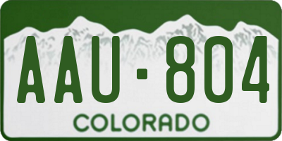CO license plate AAU804
