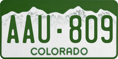 CO license plate AAU809