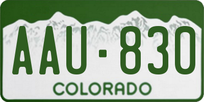 CO license plate AAU830