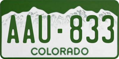 CO license plate AAU833