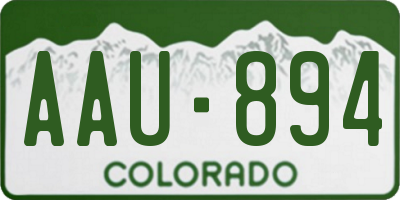 CO license plate AAU894