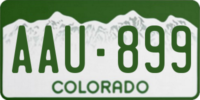 CO license plate AAU899