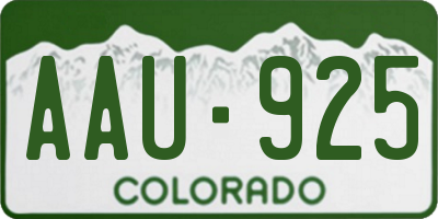 CO license plate AAU925