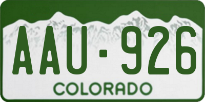 CO license plate AAU926