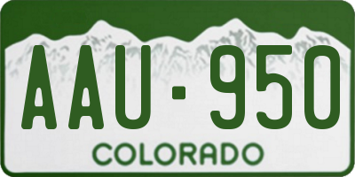 CO license plate AAU950